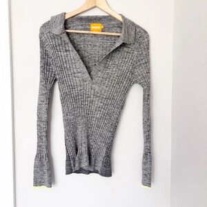 WISPR Gray Ribbed Long Sleeve Sweater sz L